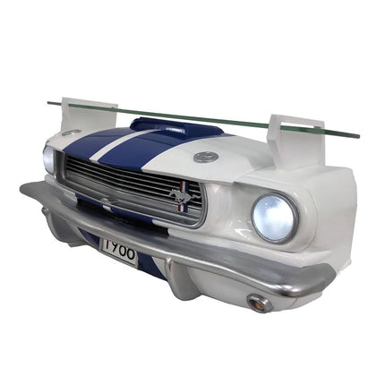 1966 Shelby GT350 Wall Shelf with Lights, White & Blue