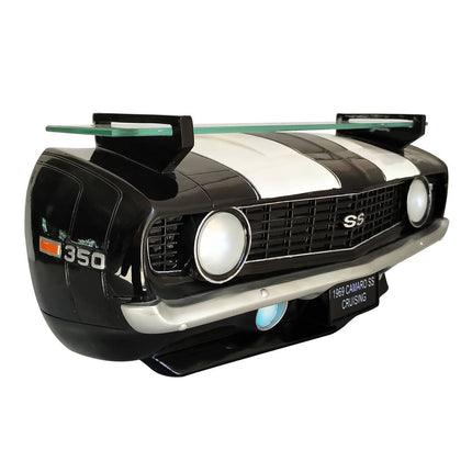 1969 Camaro SS Wall Shelf with Lights, Black and White