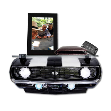 1969 Camaro SS Wall Shelf with Lights, Black and White