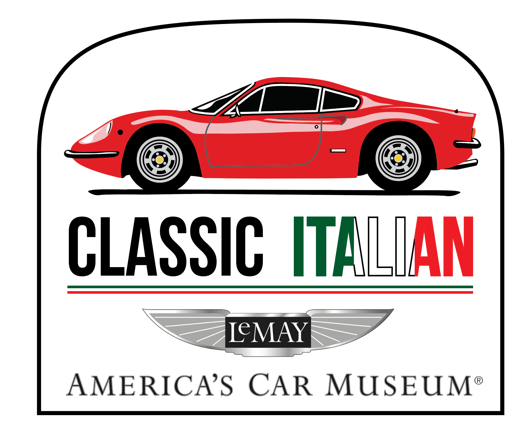 Italian Car Sticker Classic Italian Car Sticker – LeMay America's Car Museum Store