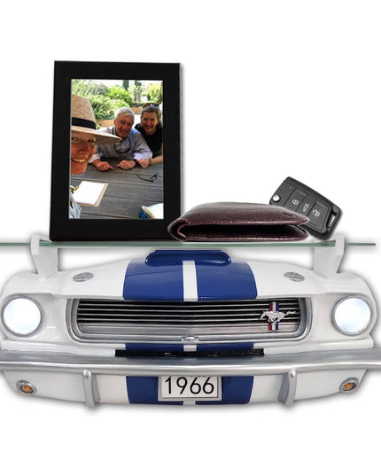 1966 Shelby GT350 Wall Shelf with Lights, White & Blue
