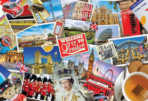 London Bus 550 piece puzzle tin